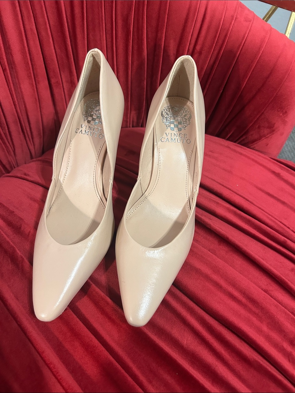 Vince Camuto Beige Pointed-Toe Pumps
